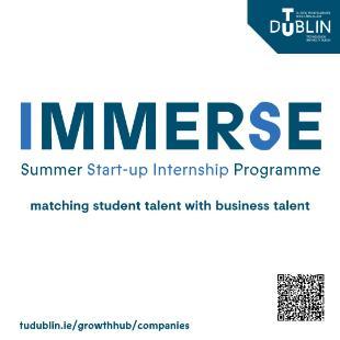 Image for TU Dublin IMMERSE Summer Start-up Internship Programme