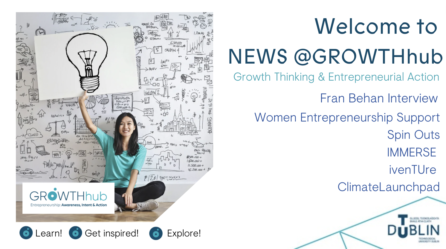 Image for News@GROWTHhub: Innovation with Fran Behan, Women Entrepreneurship, Spin Outs, Internships, Accelerator and Competition