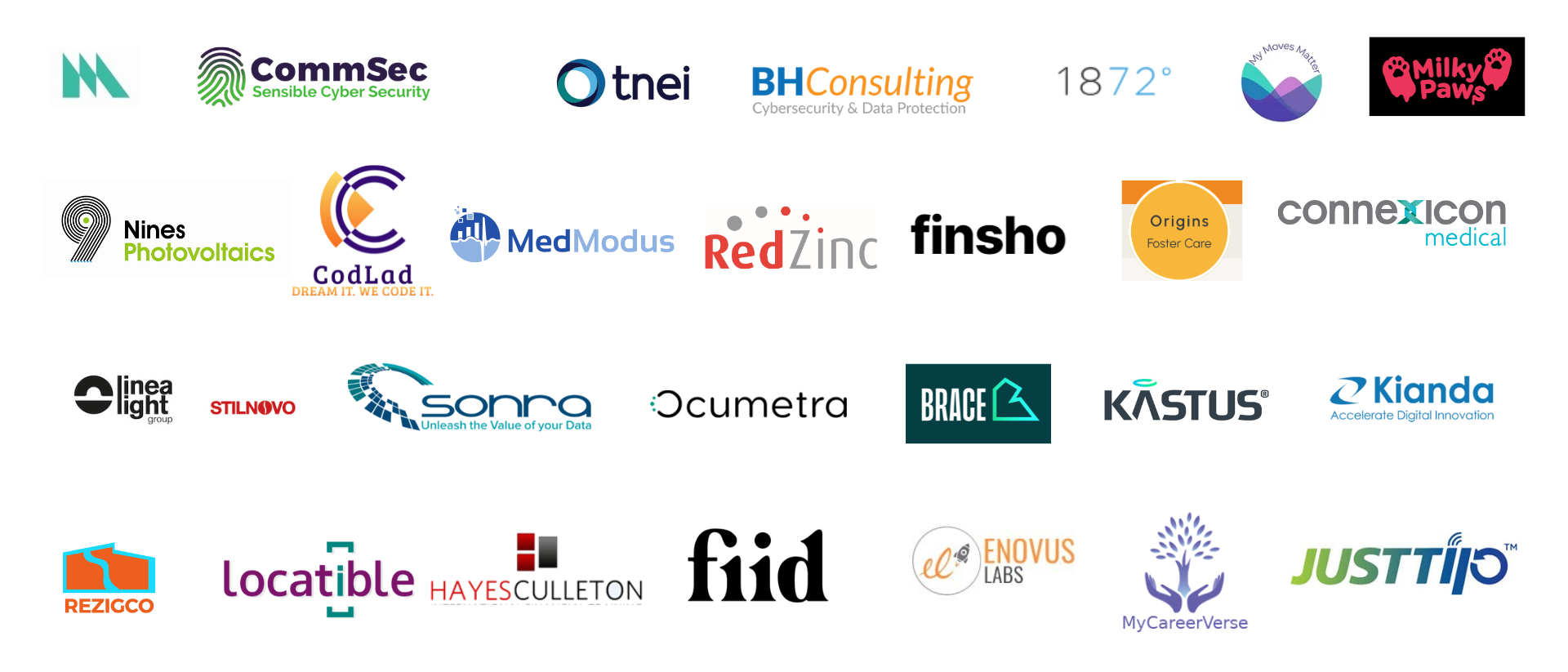 Logos from TU Dublin Incubation Clients