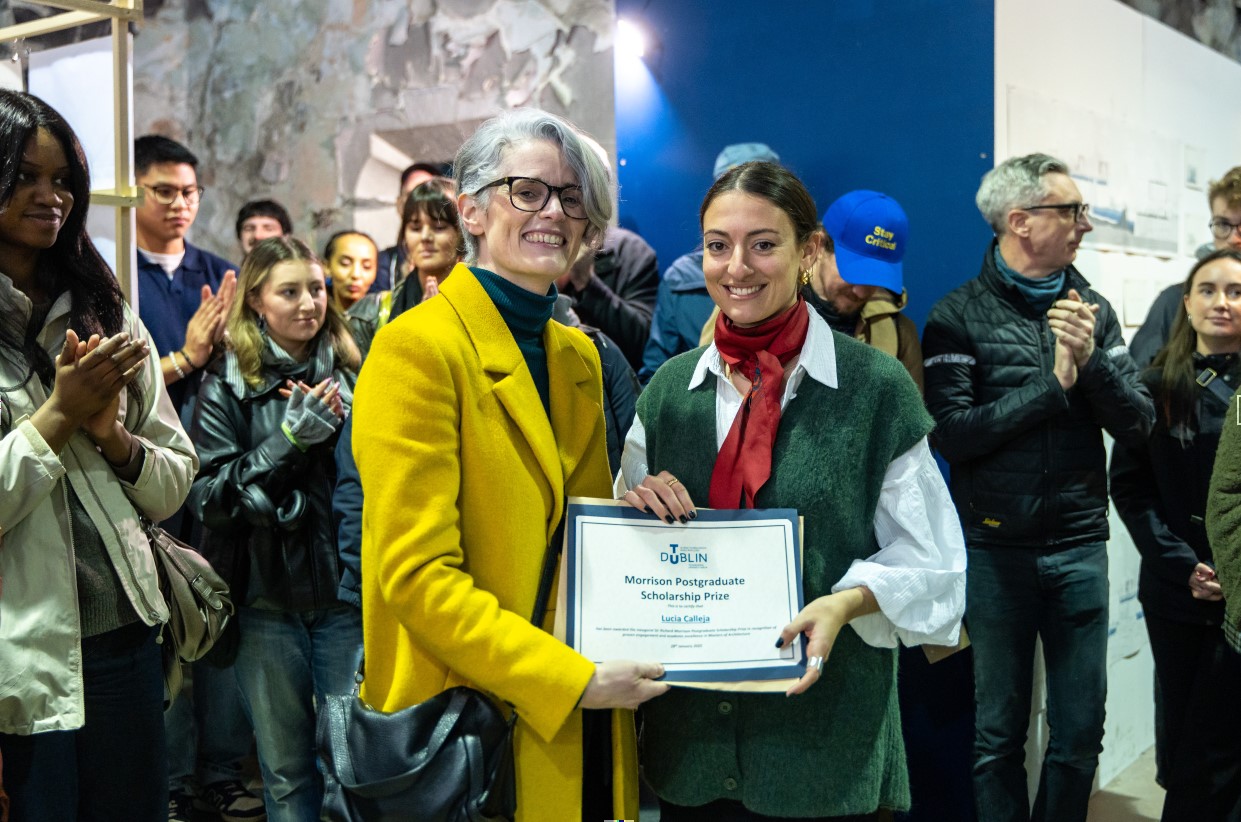 Lucia Calleja with her Morrison Postgraduate Scholarship Award 2