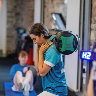Student in gym