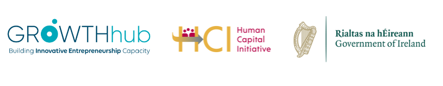 Human Capital Initiative, Government of Ireland & GROWTHhub logos