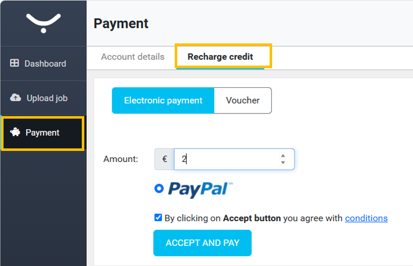 Payment for Printing