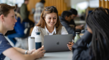 Student working with Laptop