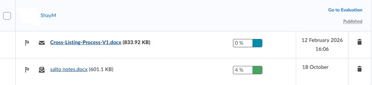 Lecturers view of a Turnitin report before opening it up