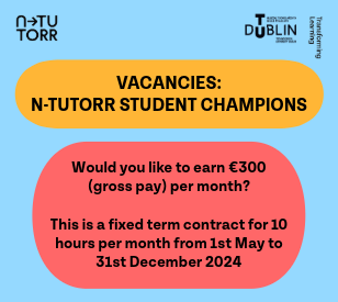 image for Vacancies: N-TUTORR Student Champions (Extended Deadline for Applications is 12th April!)