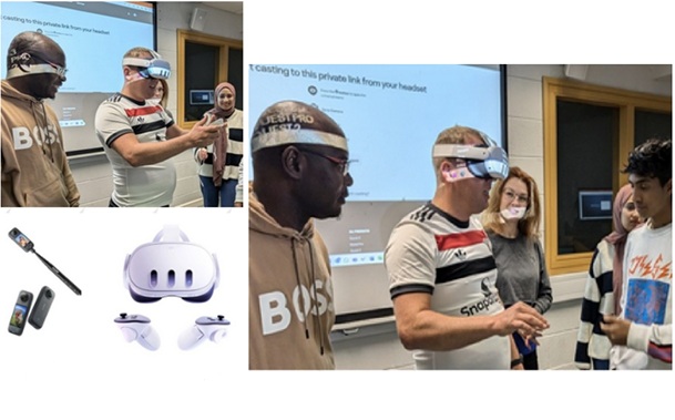 Students using virtual reality headsets