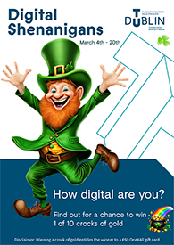 A happy leprechaun and a crock of gold