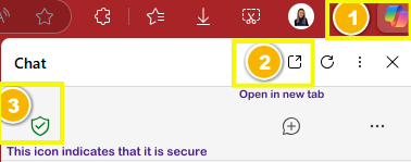 screenshot of where to access MS Copilot