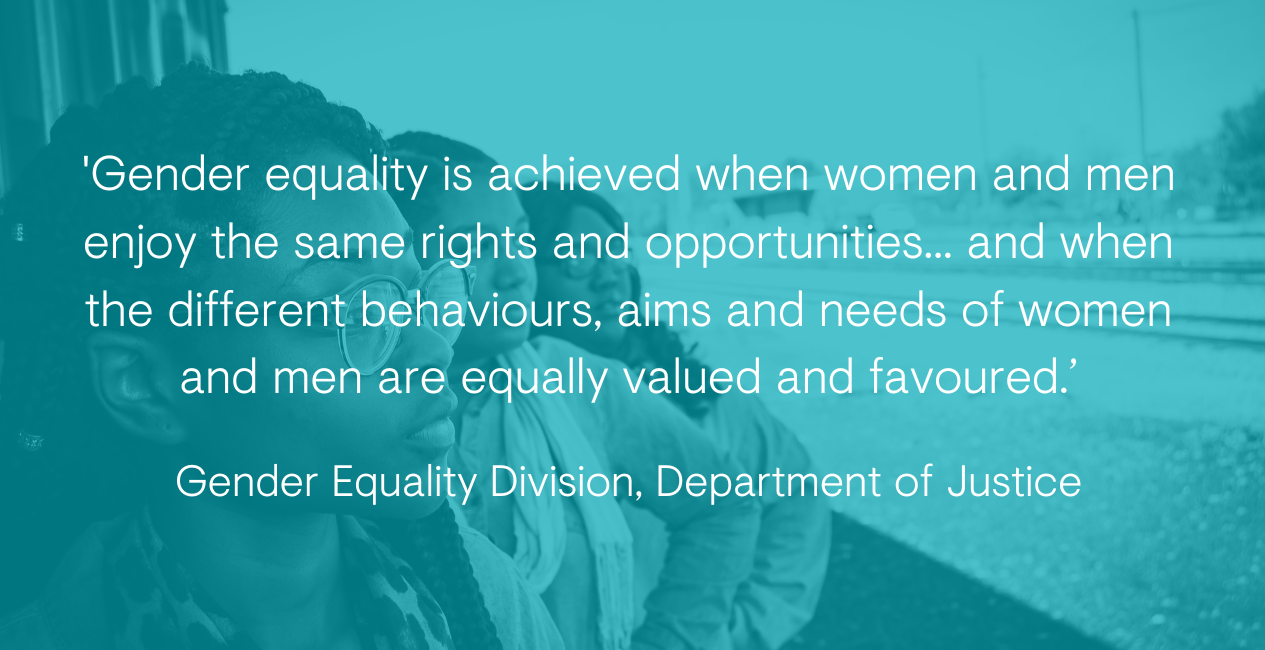 Gender equality quote from Department of Justice