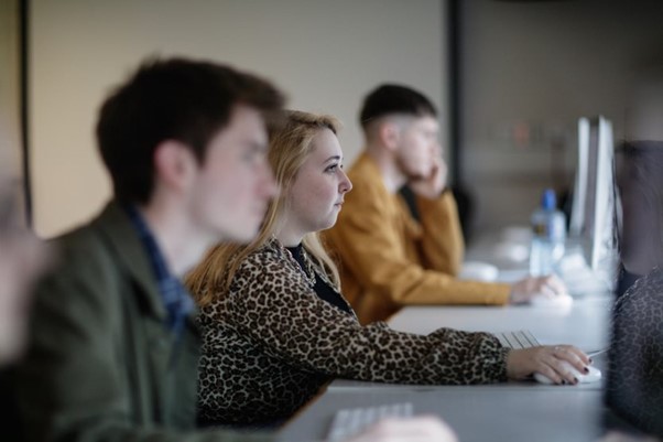 Students studying at their computers