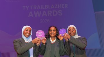 TY Students winning the TY TrailblazHER Award
