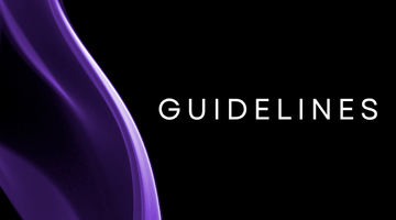 Image for Black background with purple drape off centre to the left and the words 'Guideline' in white font to the right