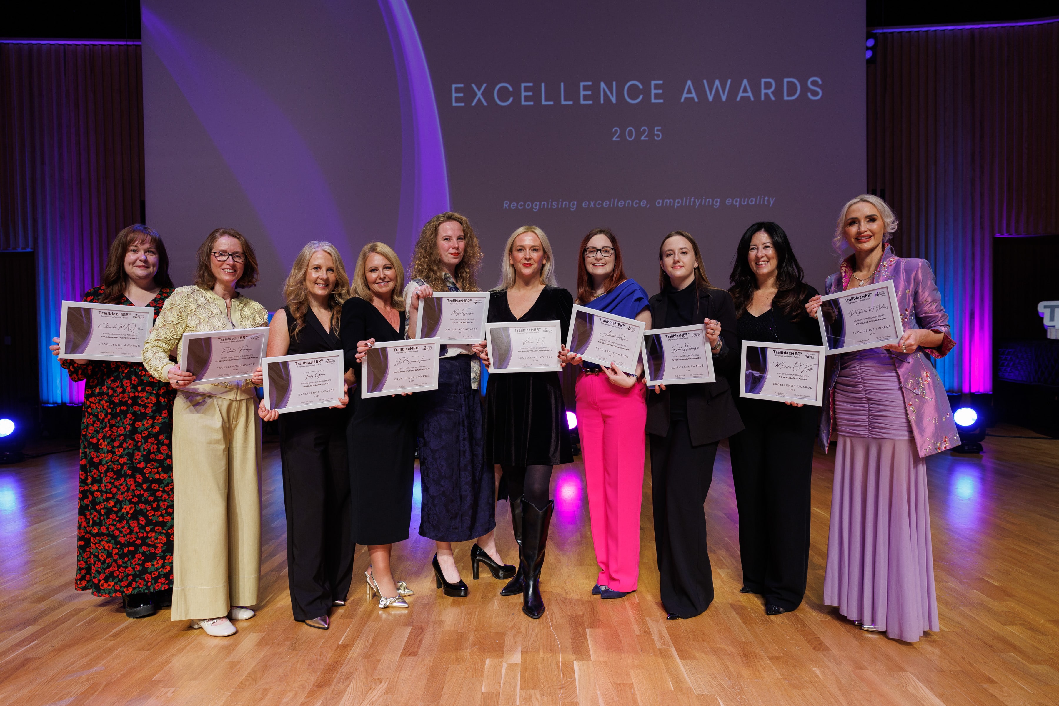 Highly Commended nominees holding their certificates