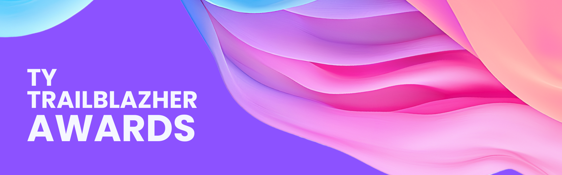 Pink Wave over purple background, text 'TY Awards'