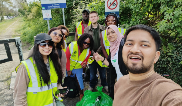 Selfie of volunteers at Royal Canal Cleanup