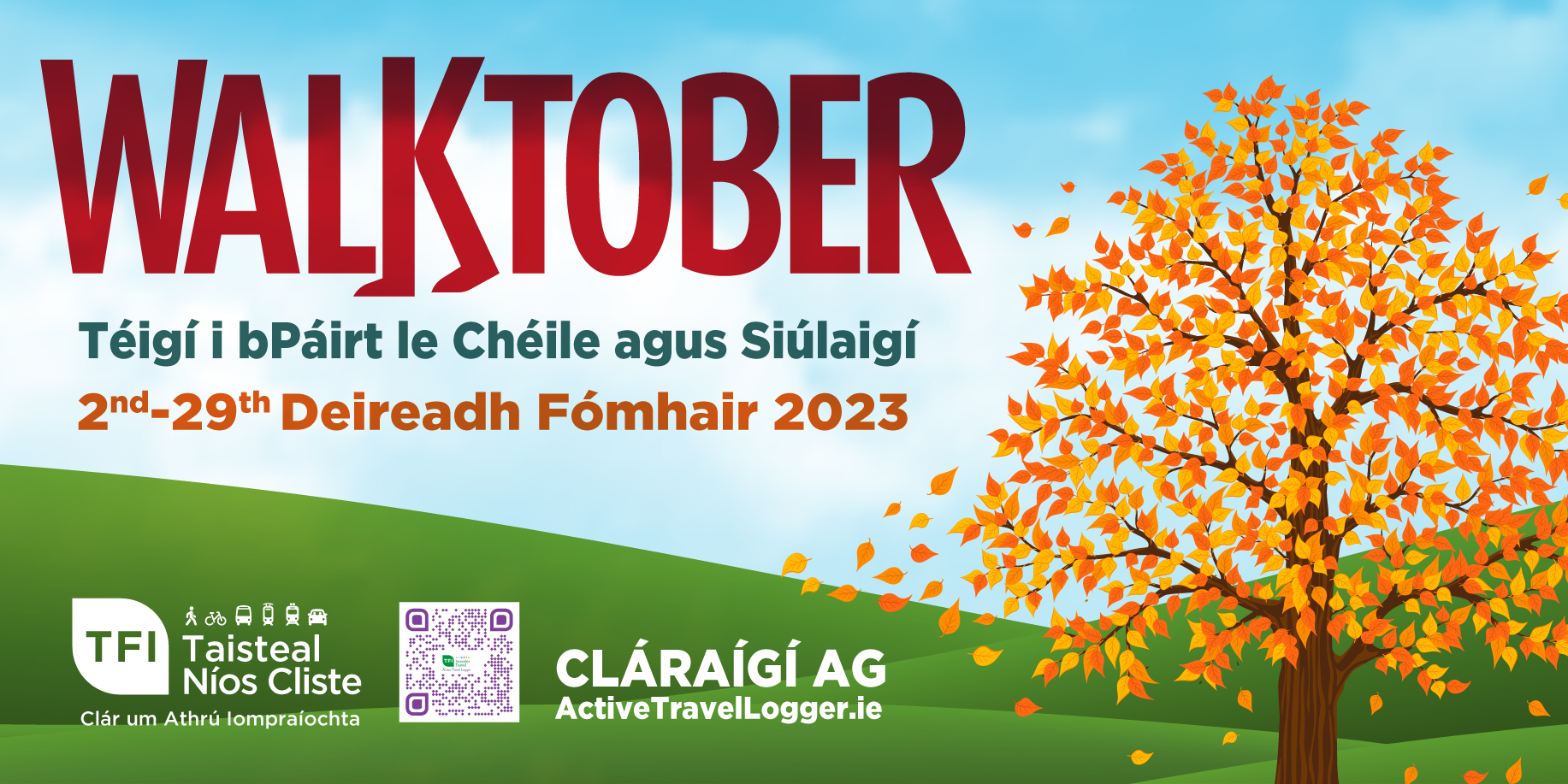 walktober promotional graphic in Irish