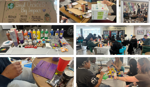 collage of images from the Glitter My Litter event