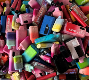 Image of vapes collected by students