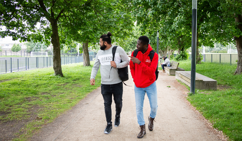 students on campus TU Dublin Grangegorman