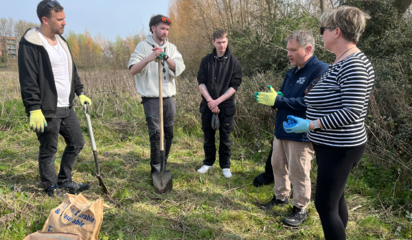 Volunteers planting trees on the Tallaght campus
