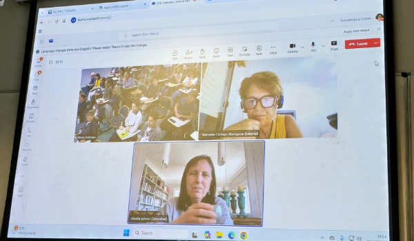 screenshot of teams call of online book club