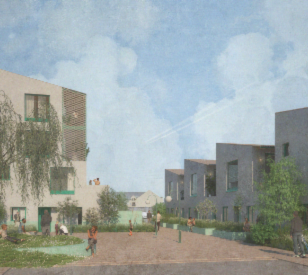 RIAI Town Centre Competition - View of Pirn Mill Square