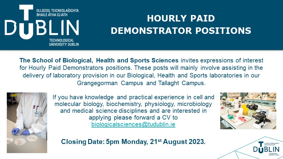 Hourly Paid Demonstrator Positions