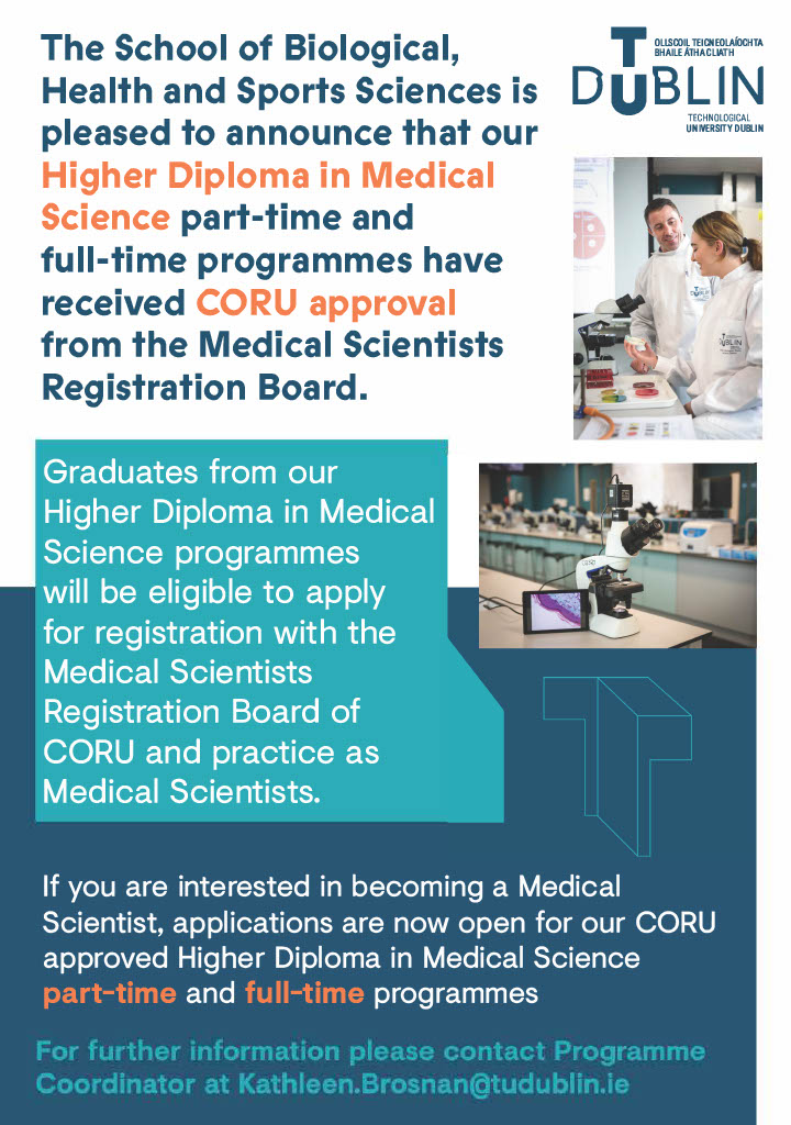 Image for Higher Diploma in Medical Science CORU Approval