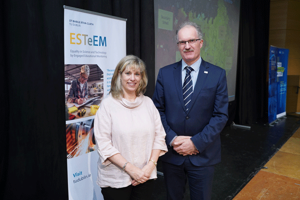 ESTeEM Co-Ordinator Leslie Shoemaker with TU Dublin President Prof. David Fitzpatrick