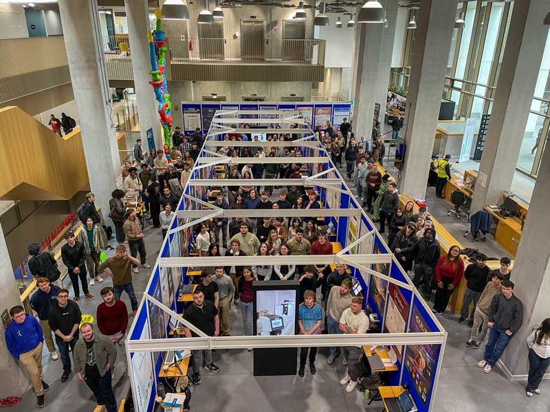 Large Group Shot in Foyer of Central Quad from Above