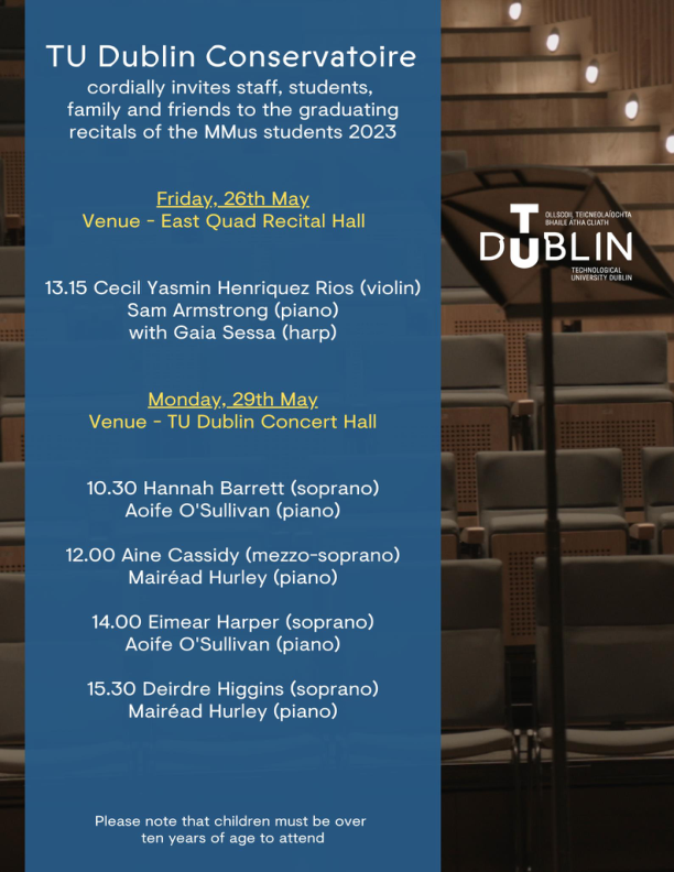 MMus Recitals 26th - 29th May 2023