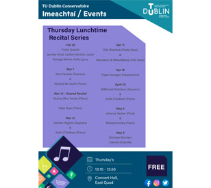 Image for Thursday Lunchtime Recital Series - Upcoming Concerts Feb - May