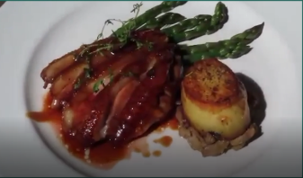 Image of Winning Dish Silver Hill Duck Competition 2021 - Glazed Duck Breast, Duck Confit with Plum & Cherry Sauce