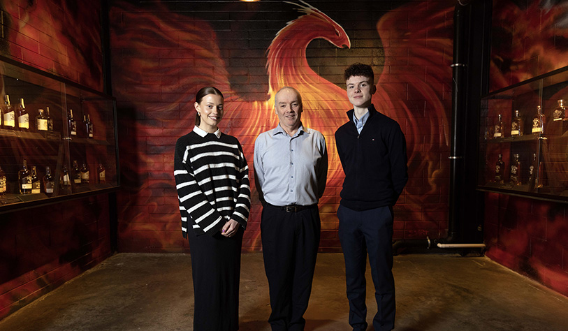 Photo of both students that were awarded with the head of tourism, hospitality, events and sport & leisure management