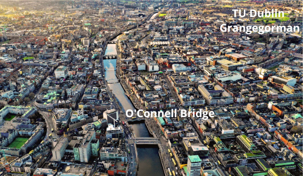 Aerial view of Dublin City Centre