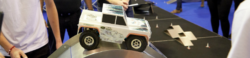 A team competes in the Jaguar Land Rover 4×4 in Schools Technology Challenge