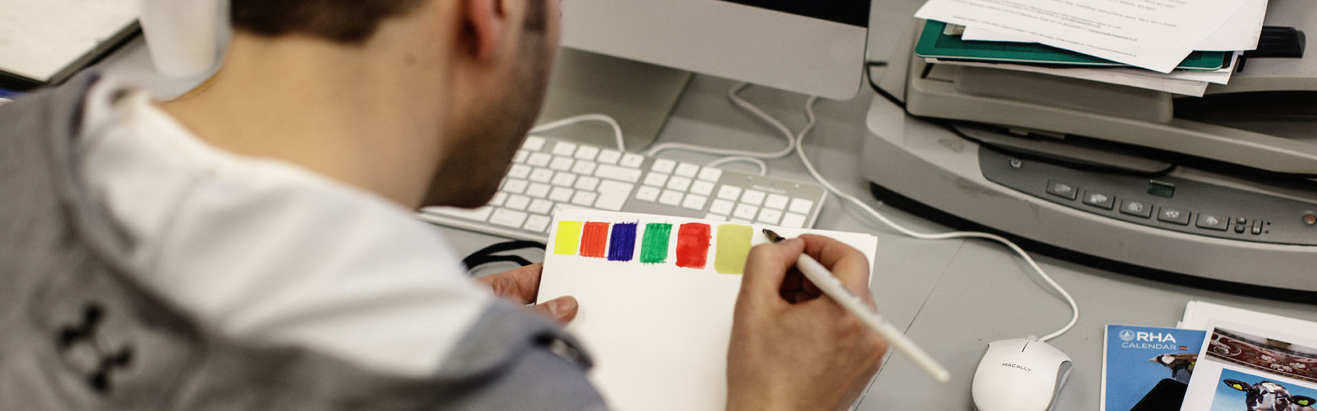 A student of visual communications working on a project at TUDublin