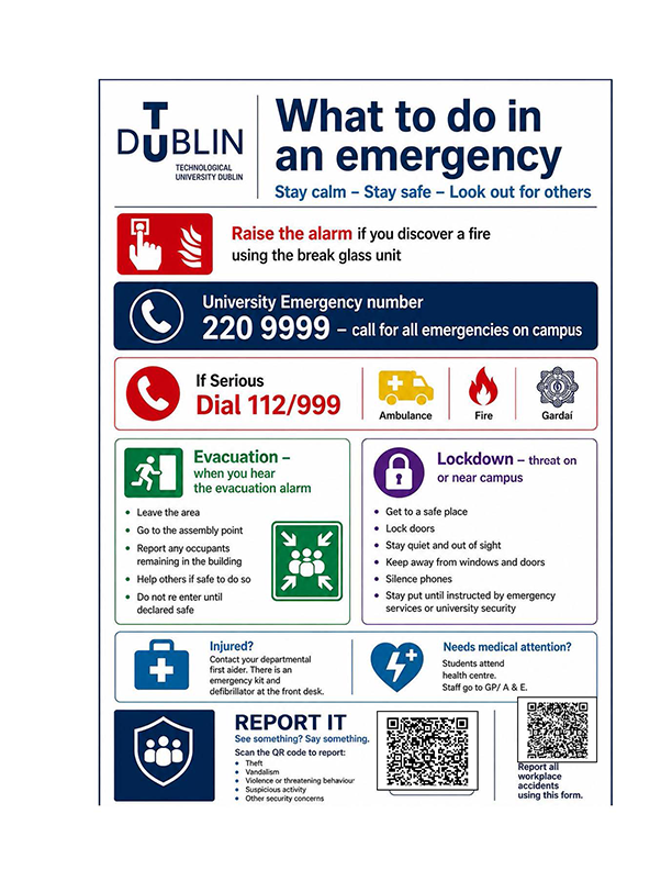 TU Dublin Emergency Poster