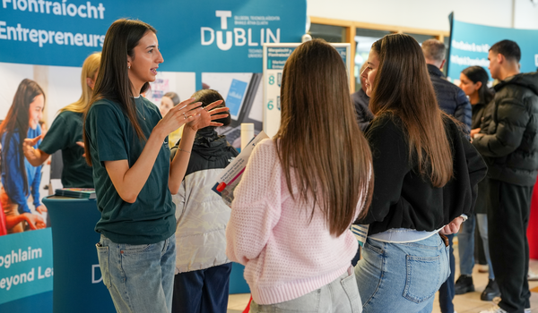 Group of TU Dublin Students having a discussion at an Event