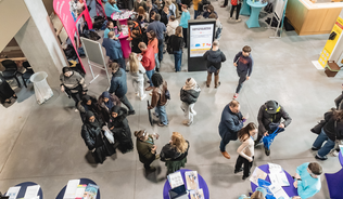 Students attending an event