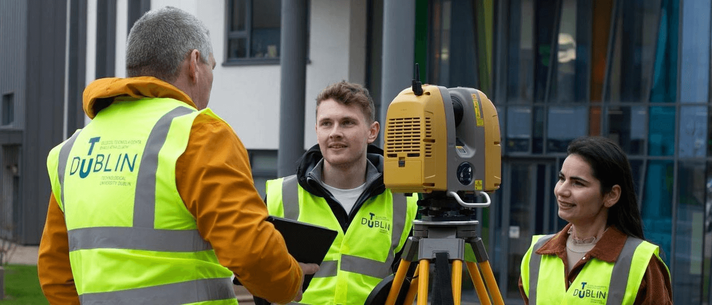 students with inspection cameras for surveying