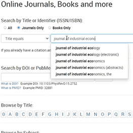 Image for Finding eJournals