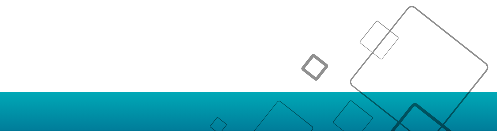 White and teal footer image