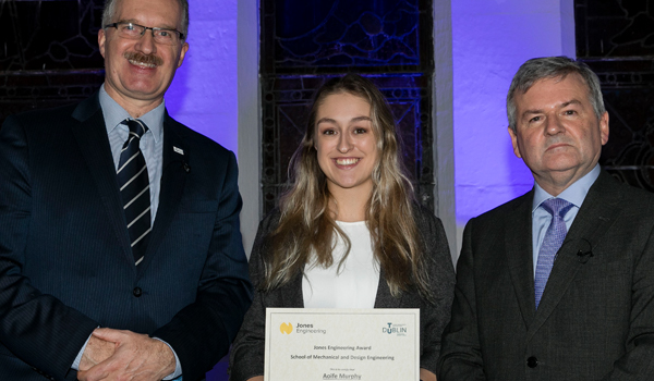 Jim Curley CEO, Jones Engineering, Molly Mew, Gearoid Cronin, and President of TU Dublin, Professor David FitzPatrick