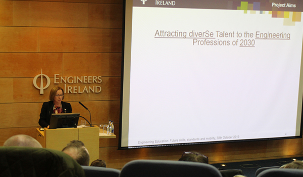 Una Beagon speaks about the A-STEP 2030 project at the Engineers Ireland Conference