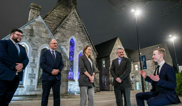 Jones Engineering Scholarship students standing outside St Laurence