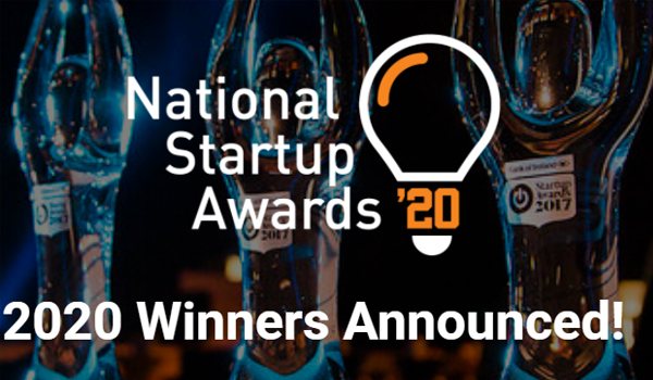 National Startup Awards text and graphic of a lightbulb