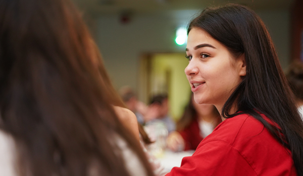 A student participating in the mentorship exercise in 2019