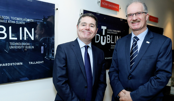 Minister for Finance, Public Expenditure and Reform, Paschal Donohue TD and Professor David FitzPatrick